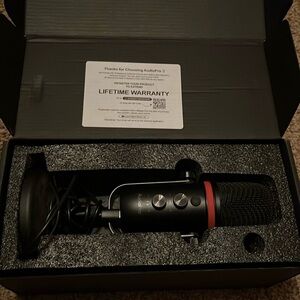 Audio Pro brand microphone. Used 2-3 times for short-term podcast. Great shape
